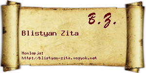 Blistyan Zita névjegykártya